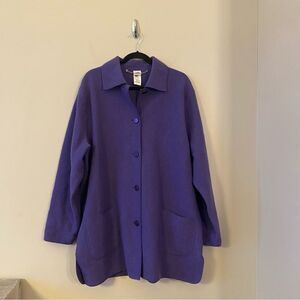Lucia-100% Wool Vibrant Purple Shacket Jacket